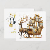 Deer with the sleight of Christmas toys シーズンカード (正面/裏面)