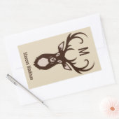 Deer with Your Name & Monogramスタンプ 長方形シール (封筒)