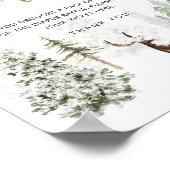 Deer woodland forest winter diaper raffle ポスター (角)