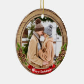 Deer Xmas Character Reindeer Animal Christmas  Cer セラミックオーナメント (右)