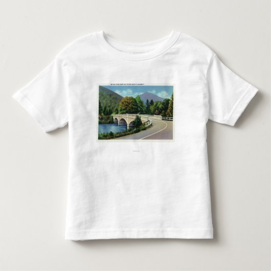 Deerfieldの川上の橋の眺め トドラーTシャツ (正面)
