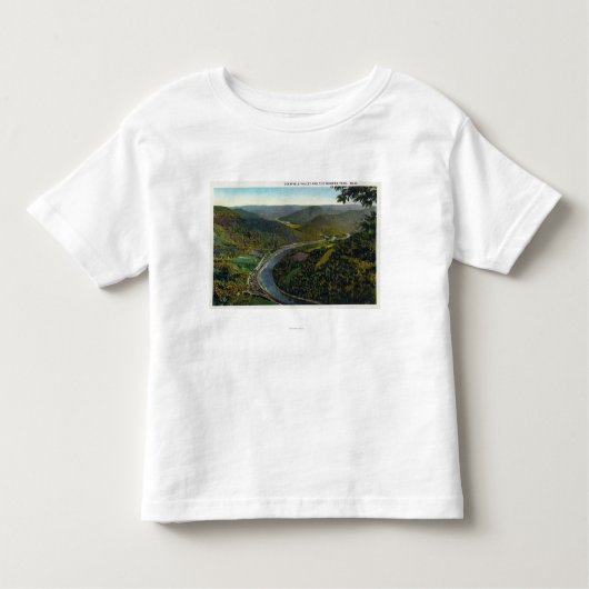 Deerfieldの道および谷の空中写真 トドラーTシャツ (正面)