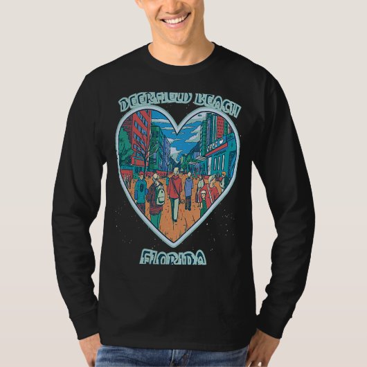 Deerfield Beach In Florida Travel Souvenir Heart Tシャツ (正面)