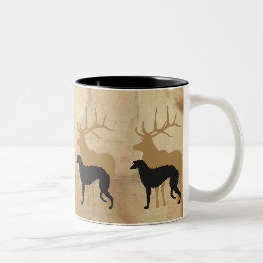 Deerhound & deer ツートーンマグカップ (右)