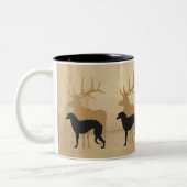 Deerhound & deer ツートーンマグカップ (左)