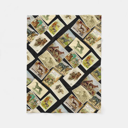 Deerhound vintage フリースブランケット (正面)