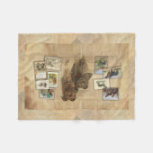 Deerhound vintage フリースブランケット (正面(横))