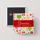 Deerieの森林名前入りの記章 缶バッジ (正面&裏面)