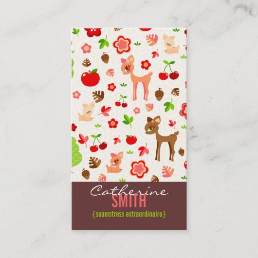 Deerieの森林(縦) 名刺 (正面)