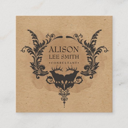 Deersとオーナメント スクエア名刺 (正面)