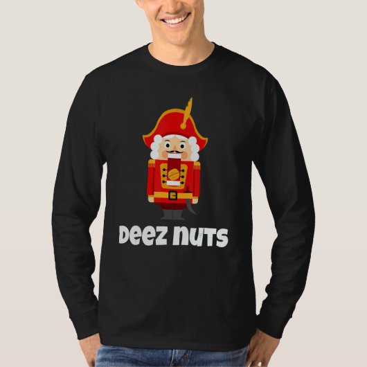 Deez Nutsくるみ割り付け男性と女性マッチングパジャマ Tシャツ (正面)