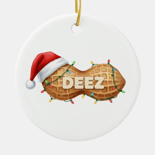 Deez Nuts,Funny Deez Nuts Christmas Peanut セラミックオーナメント (正面)