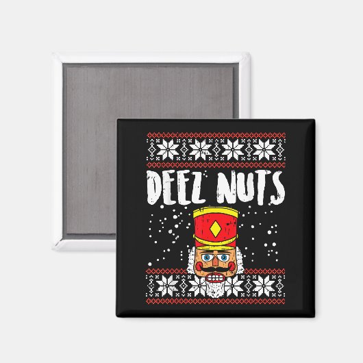 Deez Nuts Nutcracker Funny Ugly Christmas Sweater  マグネット (正面/裏面)