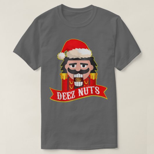 Deez Nuts Nutcracker  Funny Ugly Christmas Sweater Tシャツ (デザイン正面)