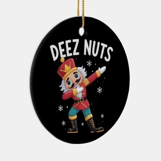 Deez Nuts Nutcracker Nut Funny Christmas  セラミックオーナメント (右)