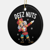 Deez Nuts Nutcracker Nut Funny Christmas セラミックオーナメント (左)