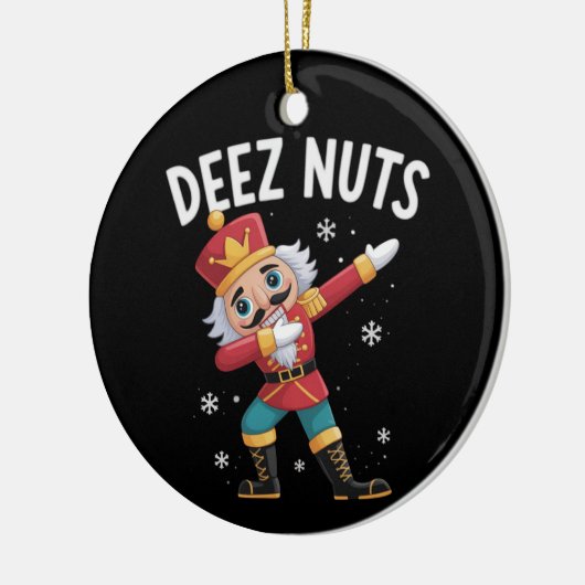 Deez Nuts Nutcracker Nut Funny Christmas セラミックオーナメント (左)
