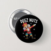 Deez Nuts Nutcracker Nut Funny Christmas  缶バッジ (正面&裏面)