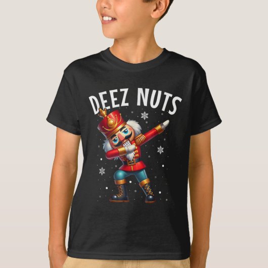 Deez Nuts Nutcracker Nut Funny Men Women Funny Chr Tシャツ (正面)