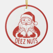 Deez Nuts Retro Style Naughty Santa Christmas セラミックオーナメント (正面)