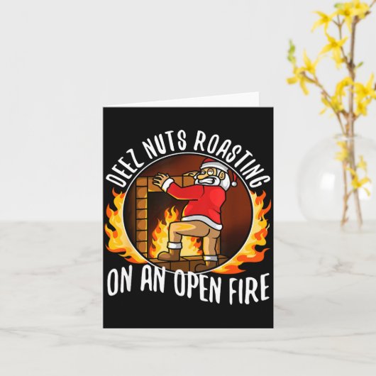 Deez Nuts Roasting On An Open Fire  カード (黄色い花)