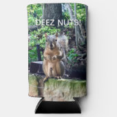 Deez Nuts Squirrel写真おもしろいアダルトユーモア スリム缶クーラー (正面)