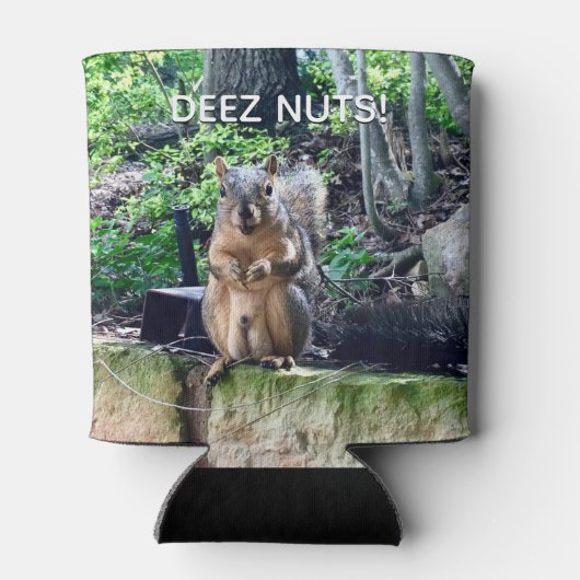 Deez Nuts Squirrel写真おもしろいアダルトユーモア 缶クーラー (裏面)