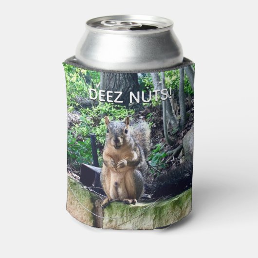 Deez Nuts Squirrel写真おもしろいアダルトユーモア 缶クーラー (缶裏面)