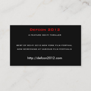 Defcon 2012年の特徴のサイファイのスリラー 名刺