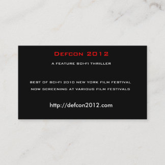 Defcon 2012年の特徴のサイファイのスリラー 名刺