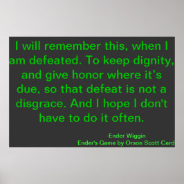 Defeat Motivational Quote Orson Scott Card ポスター