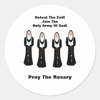Defeat the evil...Pray the rosary ラウンドシール