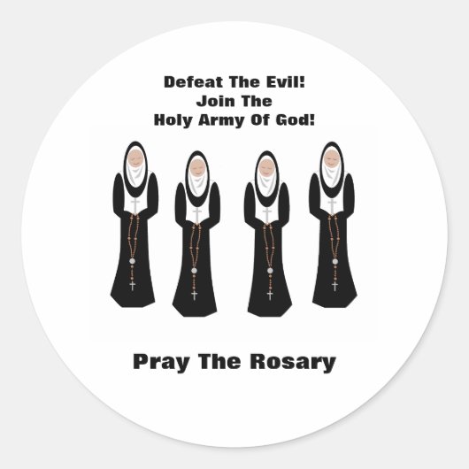 Defeat the evil...Pray the rosary ラウンドシール (正面)