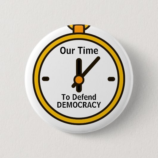 Defend Democracy Button 缶バッジ (正面)