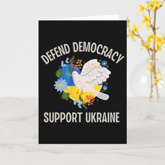 Defend Democracy Support Ukraine  カード (黄色い花)