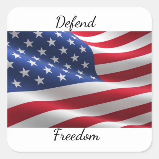 Defend Freedom Decal Sticker スクエアシール (正面)