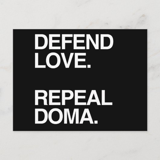 DEFEND LOVE REPEAL DOMA -.png ポストカード (正面)