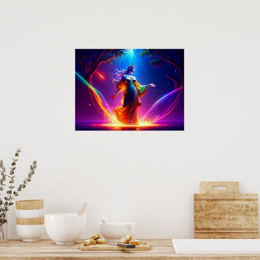 Defender of Democracy Lady Liberty Warrior Goddess ポスター (キッチン)