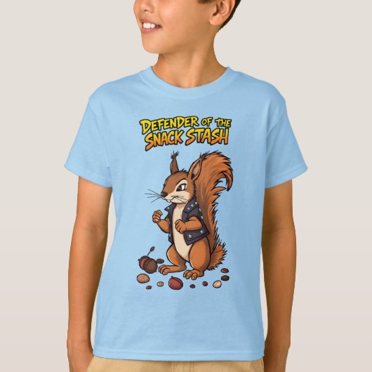 Defender of the Snack Stash Tough Squirrel Guardin Tシャツ (正面)