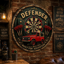 Defender Off-Road Vintage 4x4 Adventure Garage ダーツボード
