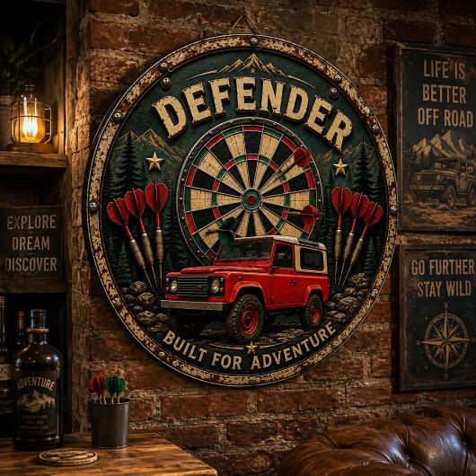 Defender Off-Road Vintage 4x4 Adventure Garage ダーツボード