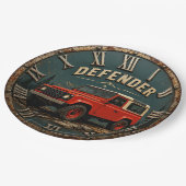 Defender Off-Road Vintage 4x4 Adventure Garage  ペーパープレート (アングル)