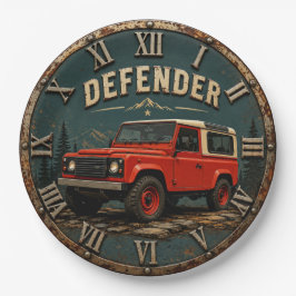 Defender Off-Road Vintage 4x4 Adventure Garage ペーパープレート