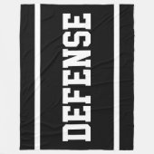 DEFENSE Athletic White Text Stripes On Bold Black フリースブランケット (正面)
