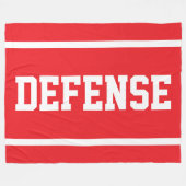 DEFENSE Athletic White Text Stripes On Bright Red フリースブランケット (正面(横))
