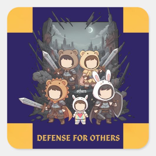 Defense for Others - Little Guardians スクエアシール (正面)