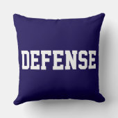 DEFENSE Fun Athletic White Text On Deep Navy Blue クッション (裏面)