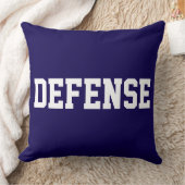 DEFENSE Fun Athletic White Text On Deep Navy Blue クッション (ブランケット)