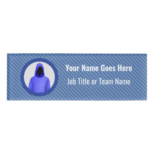 Defense InfoSecハッカーのロゴ – ブルーチームのカスタム 名札 (正面)