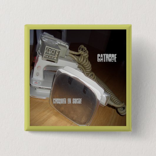 Defibの正方形ボタン 缶バッジ (正面)